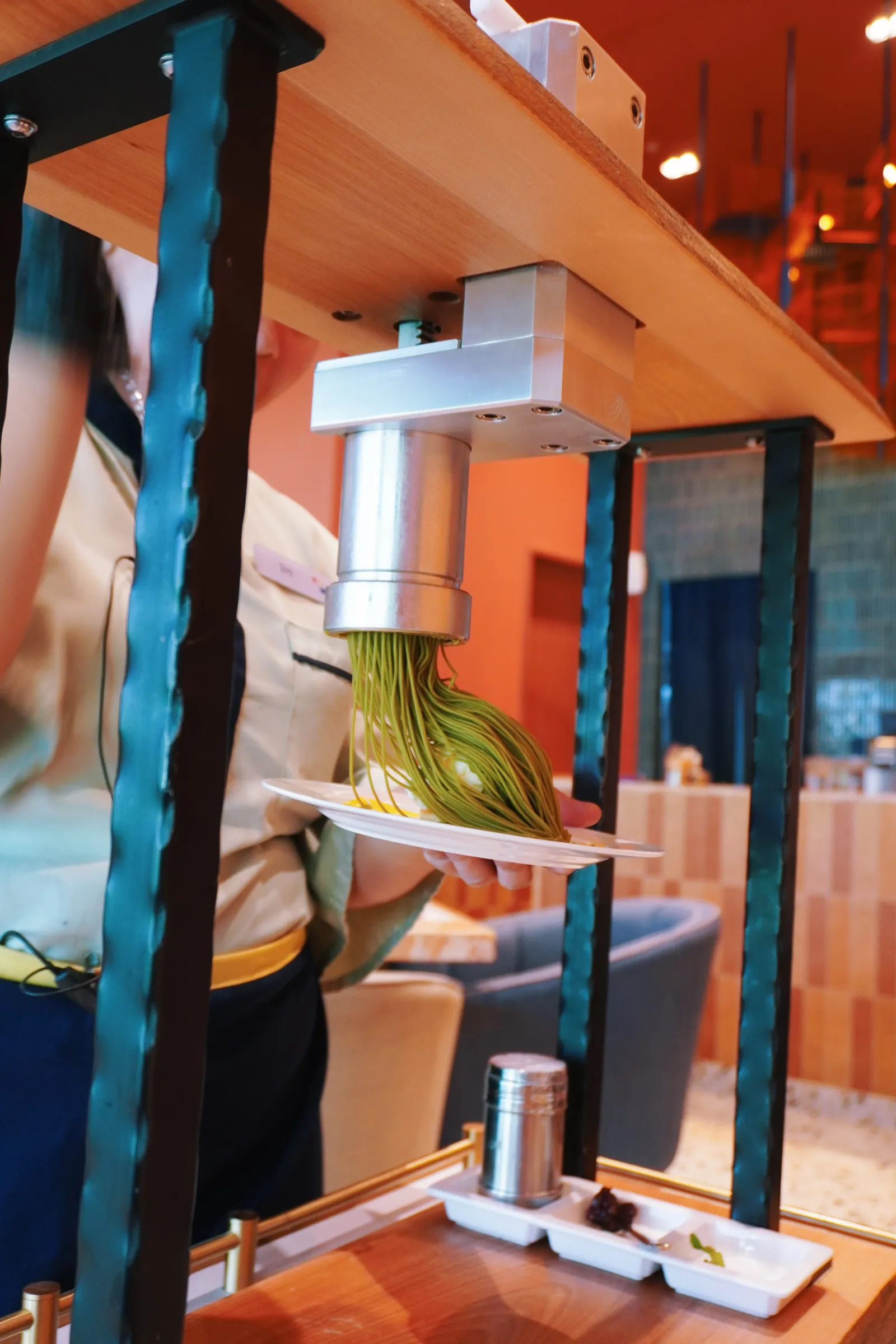 Matcha Mont Blanc being prepared