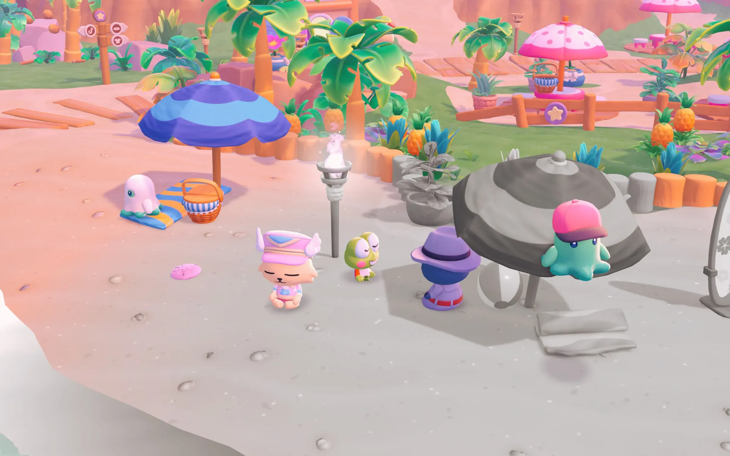 Meditating with Keroppi and Badtzmaru
