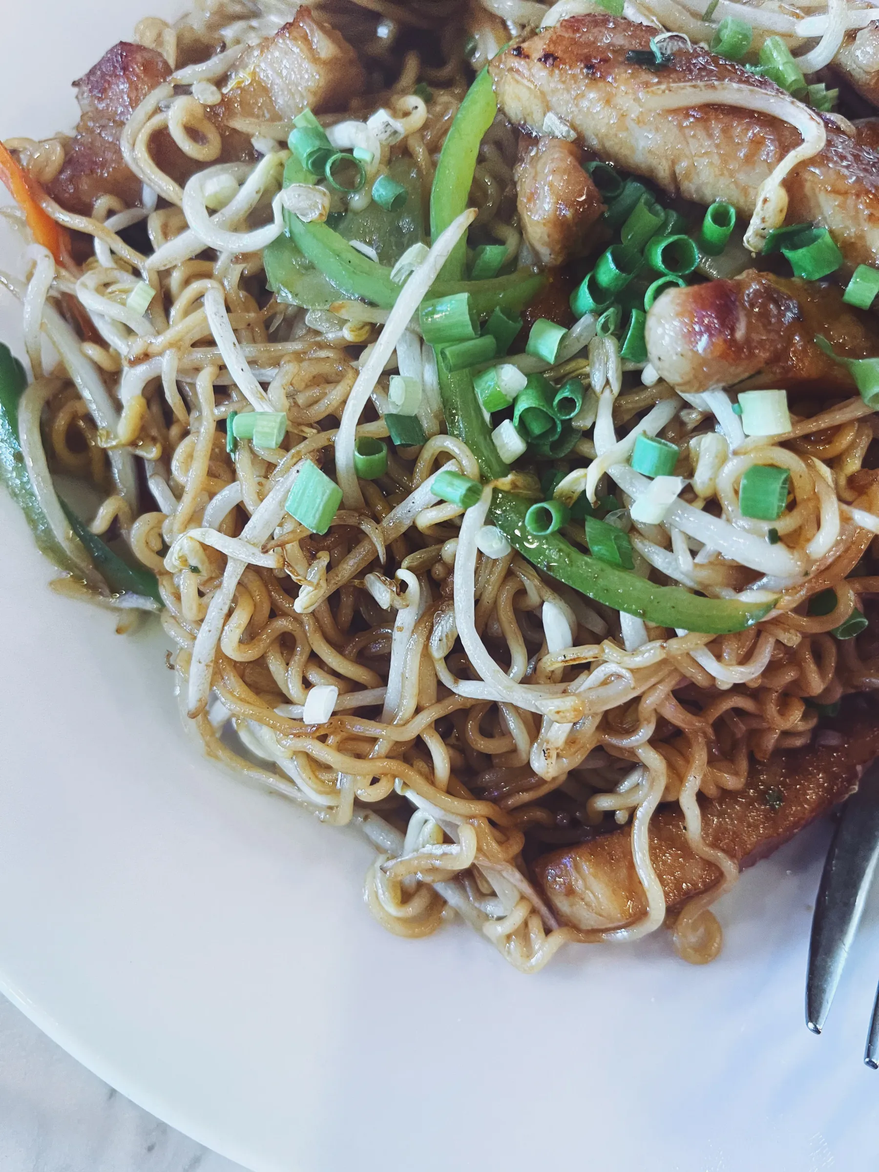 Noodles with porkchop