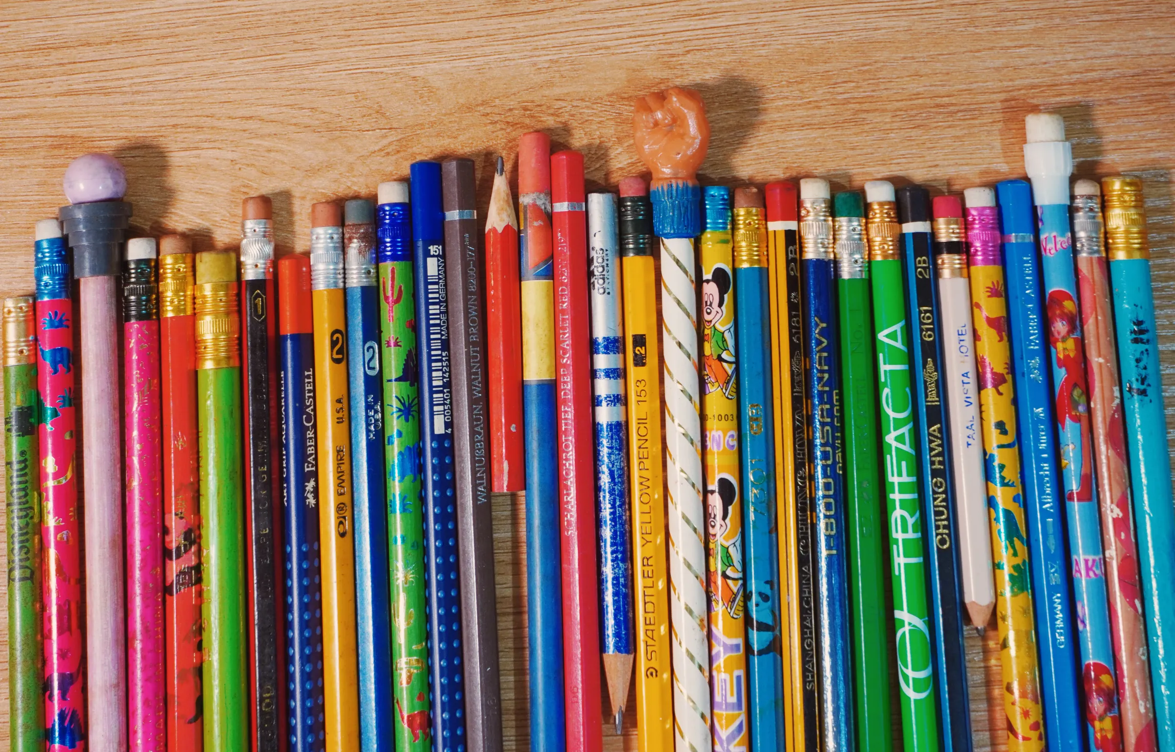 Mama liked unique designs, but she would get gifted similar designs. Like the character pencils in different colors.