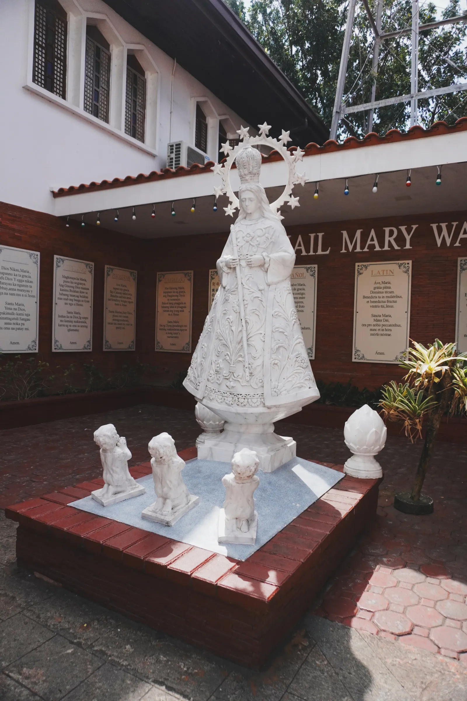 Hail Mary, full of grace, The Lord is with you! The prayer was translated to different languages and dialects.