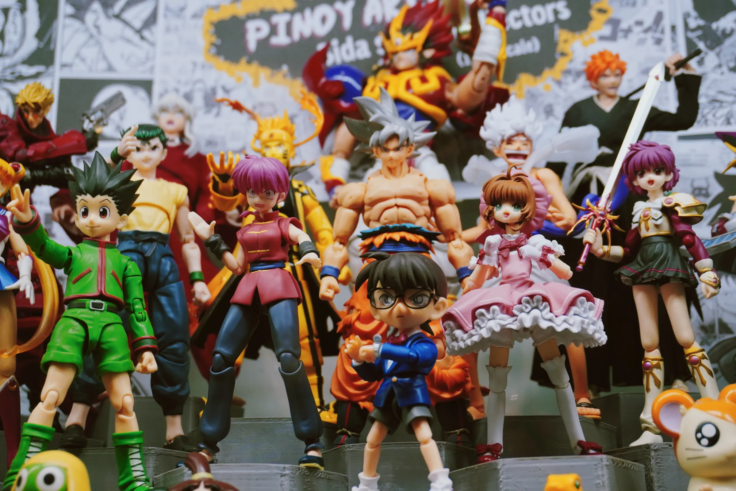 90s animè, including Detective Conan, Cardcaptor Sakura, Ranma 1/2, Yu Yu Hakusho ang others