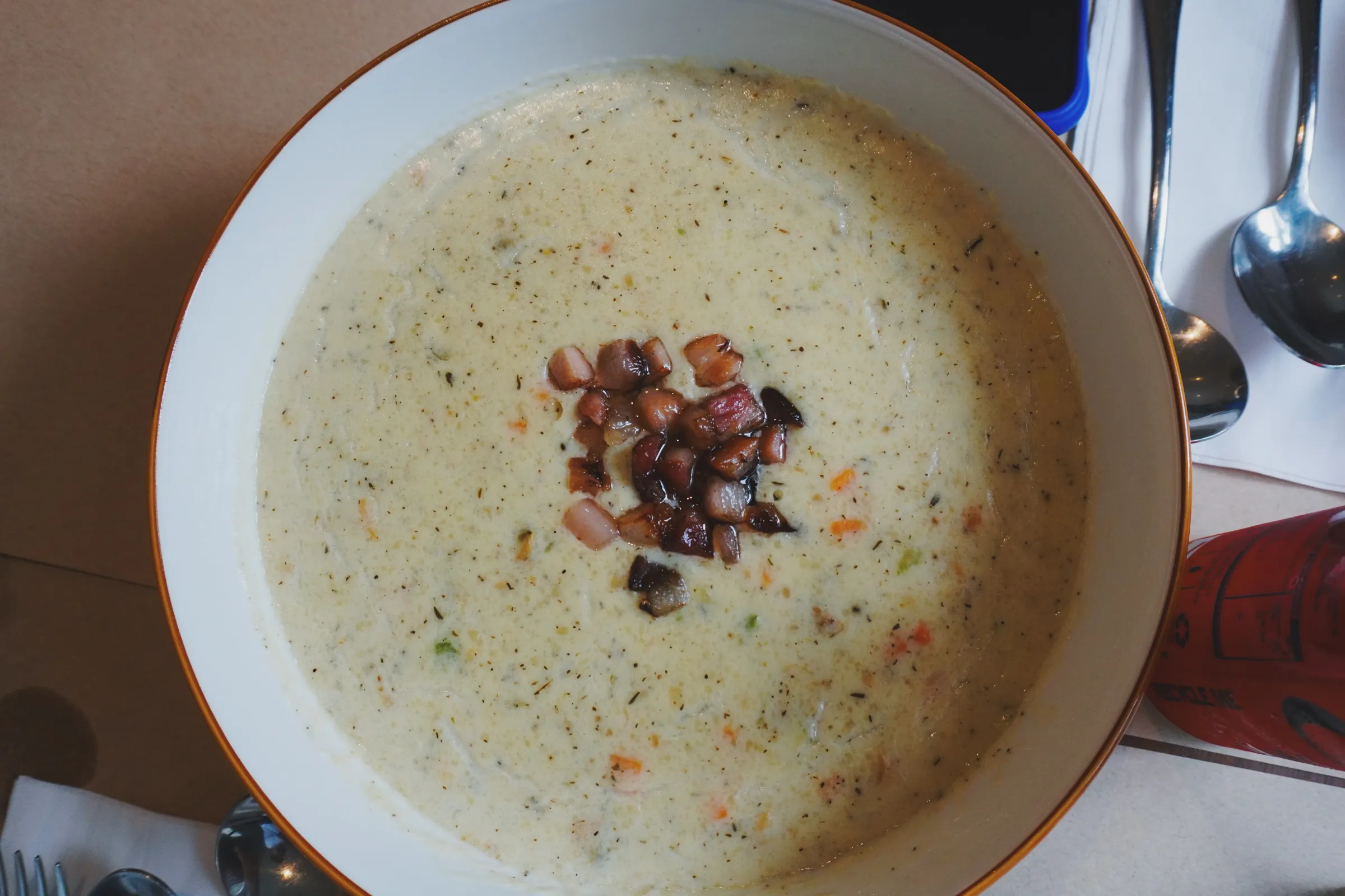 Clam chowder's one of my default soups. I'm happy my nephew liked it as well!